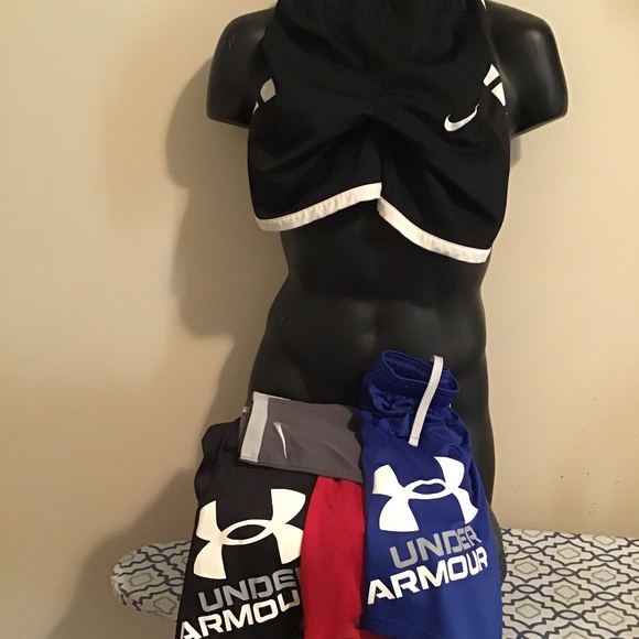 🔥5 pairs of athletic shorts, unisex, size 8/12, drawstring, new condition - Picture 1 of 6